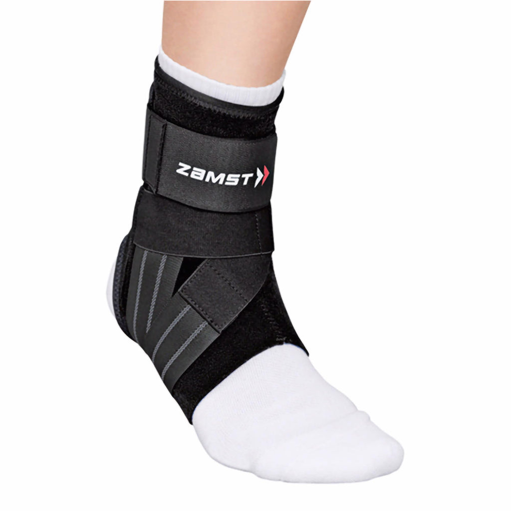 Zamst A1 Sports Ankle Brace with Adjustable Three Way Straps For Moderate (Grade II) Lateral Ankle Sprain-for Basketball Volleyball Football Lacrose Tennis Pickleball-Black Right Medium