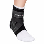 Zamst A1 Sports Ankle Brace with Adjustable Three Way Straps For Moderate (Grade II) Lateral Ankle Sprain-for Basketball Volleyball Football Lacrose Tennis Pickleball-Black Right Medium