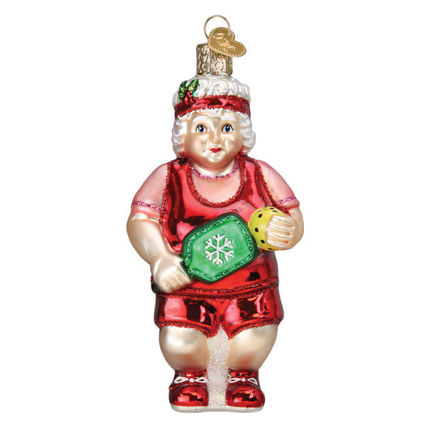 Pickleball Mrs. Claus Ornament-2