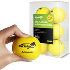 Amoswiz Silent Pickleball Balls 6 Pack of Quiet Foam Pickleball Balls for Indoor & Outdoor Pickleball Practice Noise Reducing Soft Pickleball Practice Balls with Mesh Bag for All Ground Surfaces