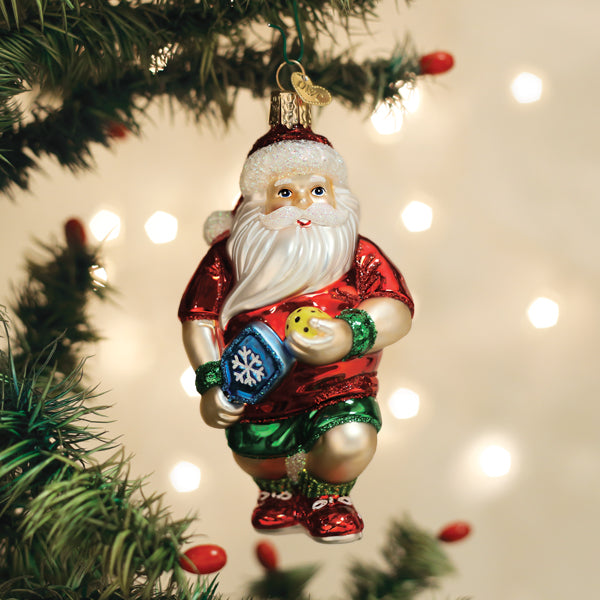 Pickleball Santa Ornament-0