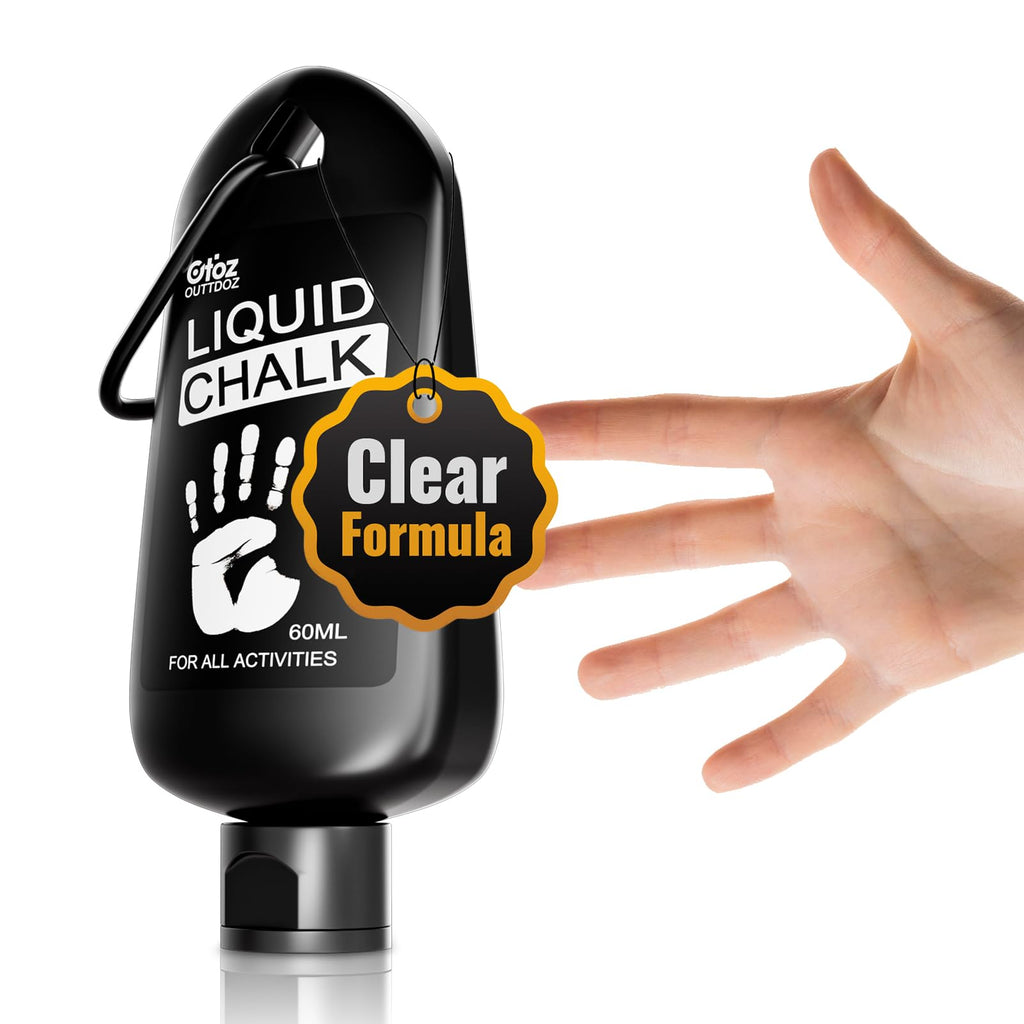 OUTTDOZ Clear Liquid Chalk Dry Hands Non Sticky Grip Enhancer Transparent Anti-Slip Solution for Gymnastics Weightlifting Pole Dancing Tennis Golf Pickleball Badminton and All Sports.