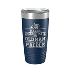Funny Pickleball Tumbler Never Underestimate An Old Man With A Pickle Ball Paddle Travel Mug Insulated Laser Engraved Coffee Cup Gift 20 oz-2