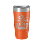 Funny Pickleball Tumbler Never Underestimate An Old Man With A Pickle Ball Paddle Travel Mug Insulated Laser Engraved Coffee Cup Gift 20 oz-4