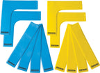 GAMMA Sports Court Training Mini Court Lines 12pk Yellow/Blue Court Line Markers Pickleball Tennis Racquet Sports Durable Easy Setup Portable Court