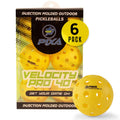 PIXA Velocity Pro 40 Injection Molded Outdoor Pickleball - USAPA Approved Tournament Play Durable Outdoor Pickleballs Consistent Bounce Smooth Flight Competitive Play- Bright Yellow Pack of 6
