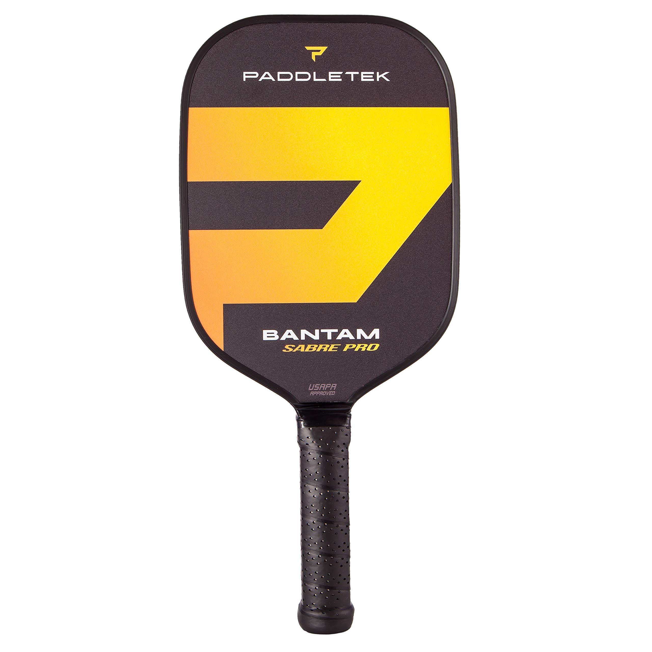 Paddletek Bantam Sabre Pro - Professional Pickleball Paddles with Honeycomb Core - Polycarbonate Surface Graphite PolyCore & High Tack Performance Grip - USAPA Approved (Yellow)