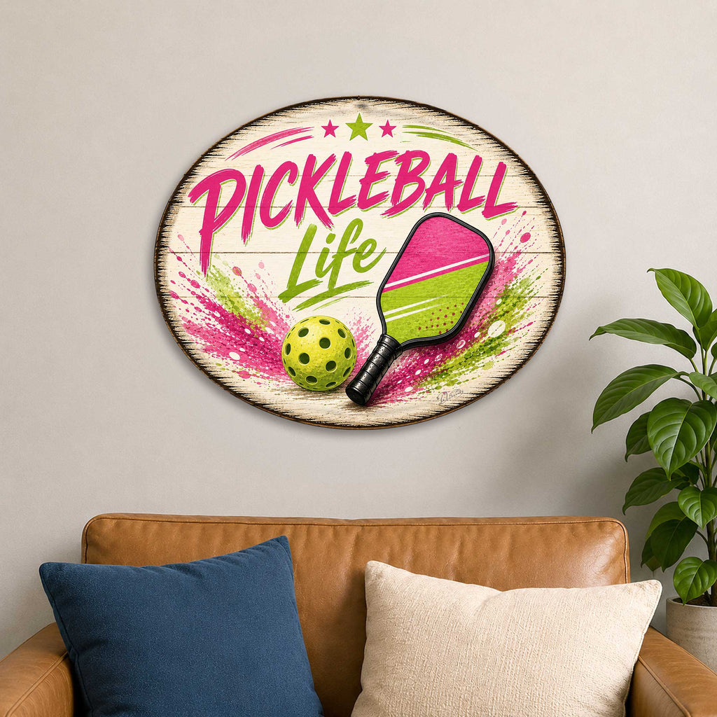 Pickleball Life Wall Decor – Rustic Pickleball Sports Sign – 22x18 Wall Art by G. Debrekht - 8652880H-2