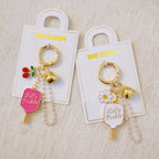 Pickleball Daisy Bag Charm – Sporty Floral Accessory with Paddle and Daisy Charms-2