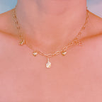 Pickleball Play Charm Necklace – Gold Chain with Playful Pickleball-Inspired Charms-2