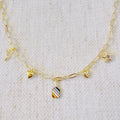 Pickleball Play Charm Necklace – Gold Chain with Playful Pickleball-Inspired Charms-0