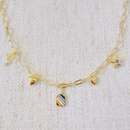 Pickleball Play Charm Necklace – Gold Chain with Playful Pickleball-Inspired Charms-0