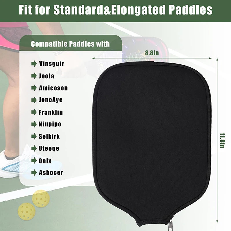 Pickleball Paddle Covers, Universal 8.25 X 11.25 Inch Neoprene Paddle Cover Pickleball Racket Sleeve Paddle Storage Bag