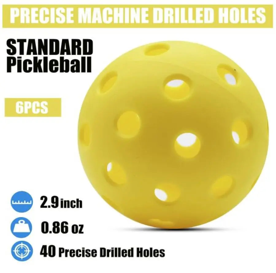Pickleball Balls w/ Mesh Bag (6-Pack)