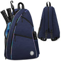 GIGAPOWER Pickleball Bag | Mens and Womens Pickleball Backpack | Adjustable Sling Bag | Reversible Crossbody Sports Backpack with Colorful Light Reflective Navy