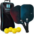 Helium Pro Carbon Fiber Pickleball Paddles - USAPA Certified Pickleball Paddles High-Spin Texture Lightweight Honeycomb Core (2 Paddles 4 Balls 1 Sports Bag)
