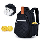 KAVIGOR Pickleball Bag Quilted Pickleball Backpack with Shoe Compartment & Waterproof Pocket Pickle Ball Paddle Bag Fits 2 to 4 Paddles for Women and Men Black