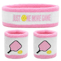 3 Pcs Pickleball Sweatband Set Men Women Moisture Wicking Sweat Absorbent 2 Wristbands and 1 Headband for Basketball Tennis Great Gift for Sports