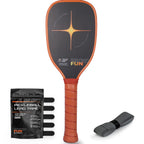PIKKOFUN Pickleball Training Paddle Kit - Customizable Weight with 10 Included Lead Bars & Overgrip - T700 Raw Carbon Fiber Pickleball Trainer - Sweet Spot Practice - 7’‘ Elongated Handle -16mm Core