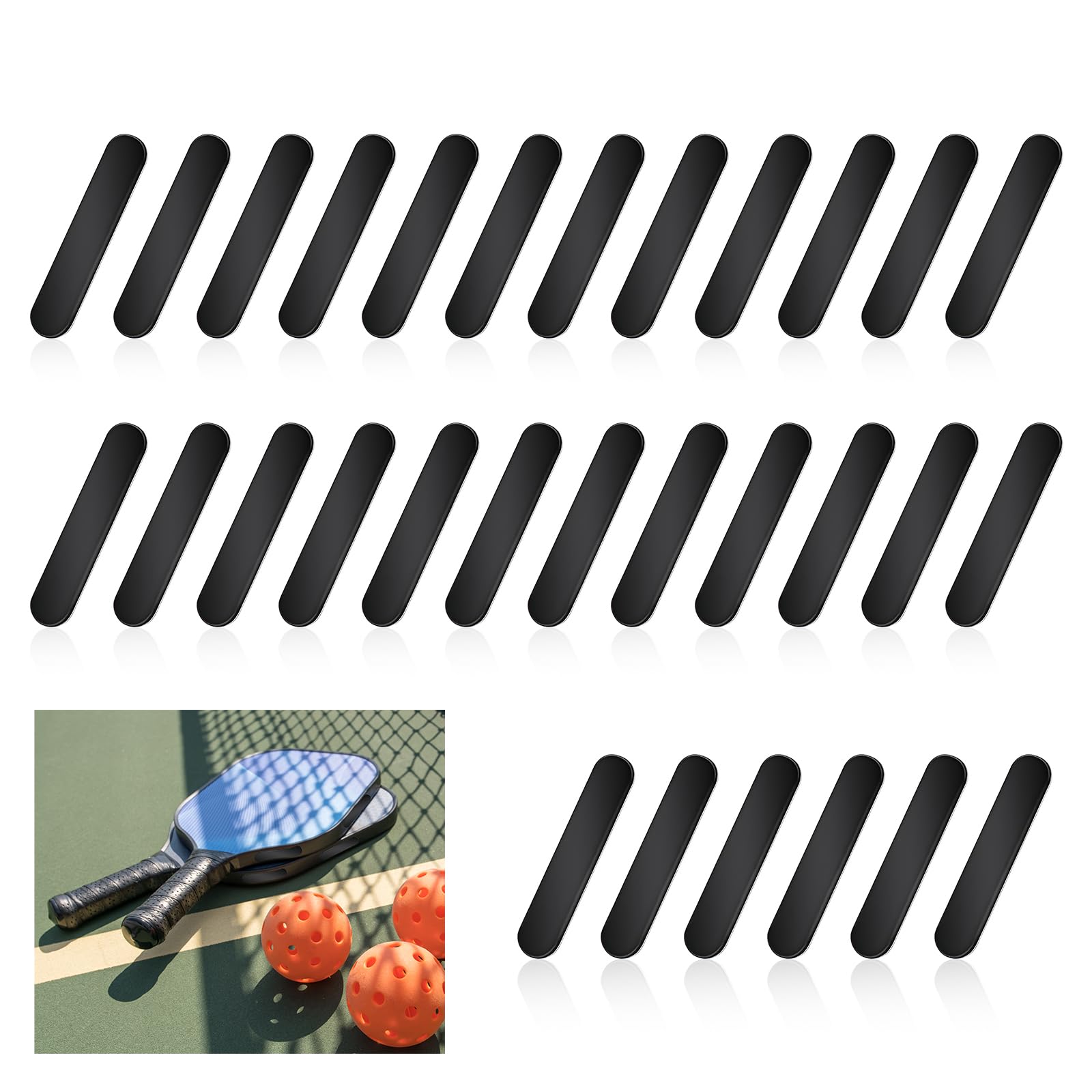 AccEncyc 30pcs Lead Tape for Pickleball Paddles 3g Weighted Pickleball Lead Tape Strips for Paddle Edge Guard Adhesive Pickleball Tape Bars to Increase Power Swing Speed (Black)