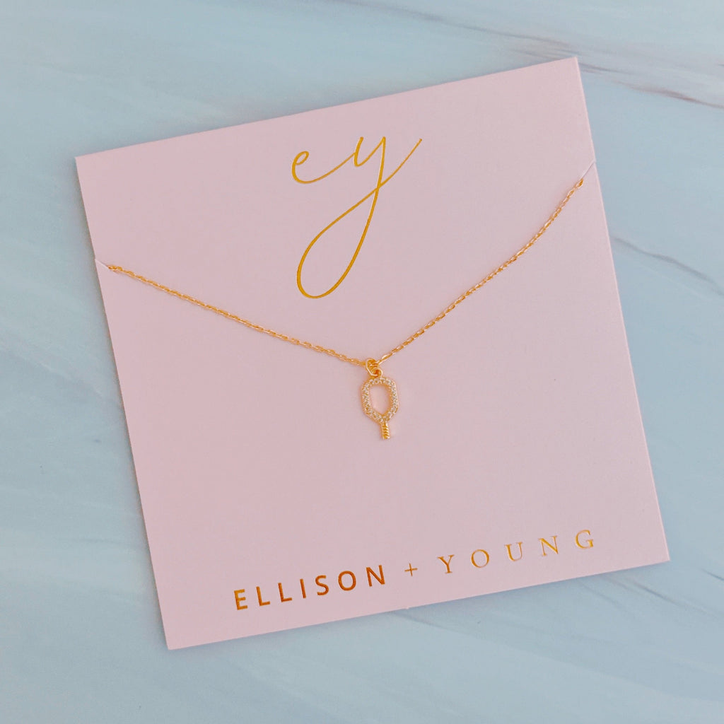 Club Pickleball Dainty Necklace-4