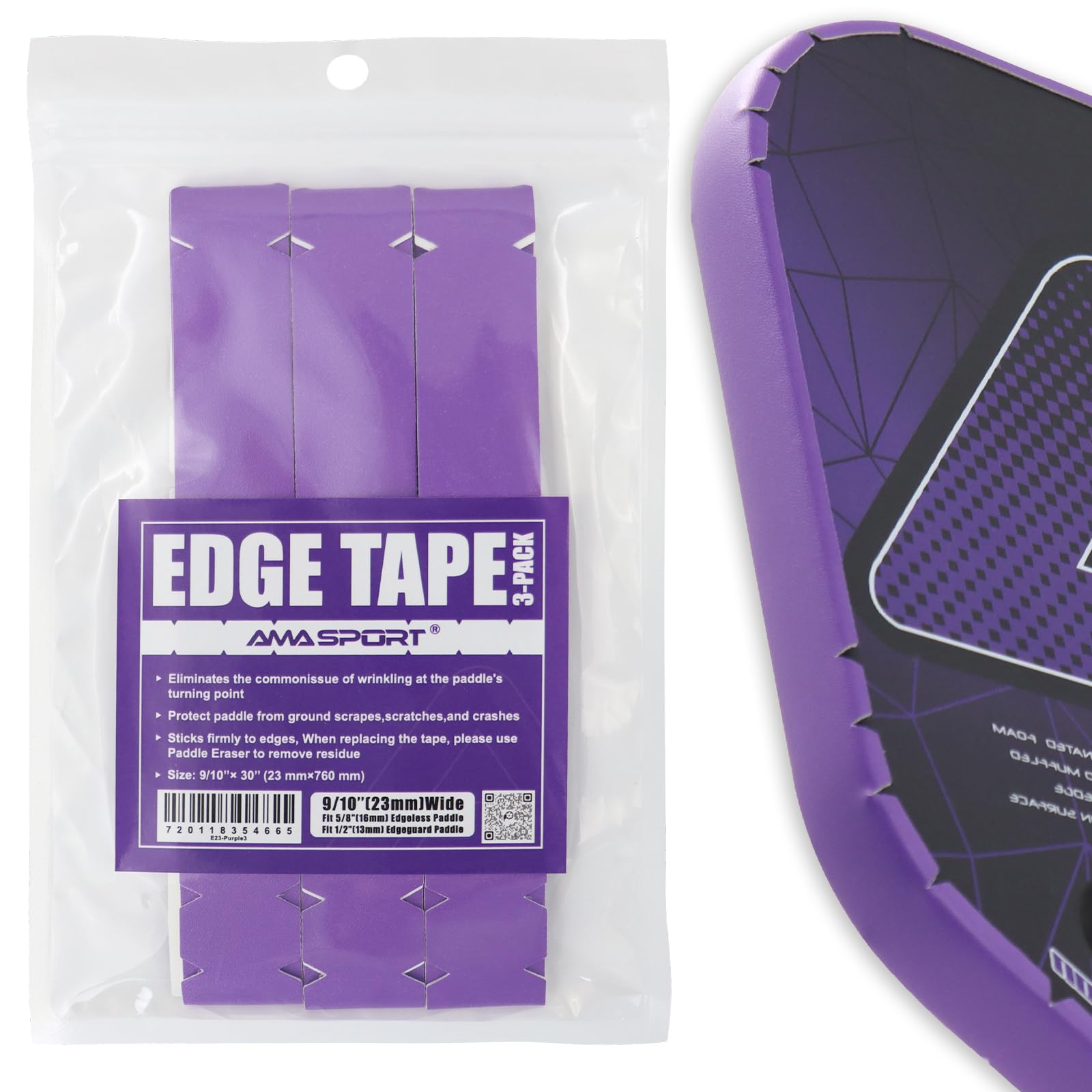 LITIAN AMA Sport Pickleball Paddle Protection Tape - Paddle Head Edge Guard - Racket Edge Protection Tape - Perfectly Curved Fit - No Wrinkling - Multiple Colors Available