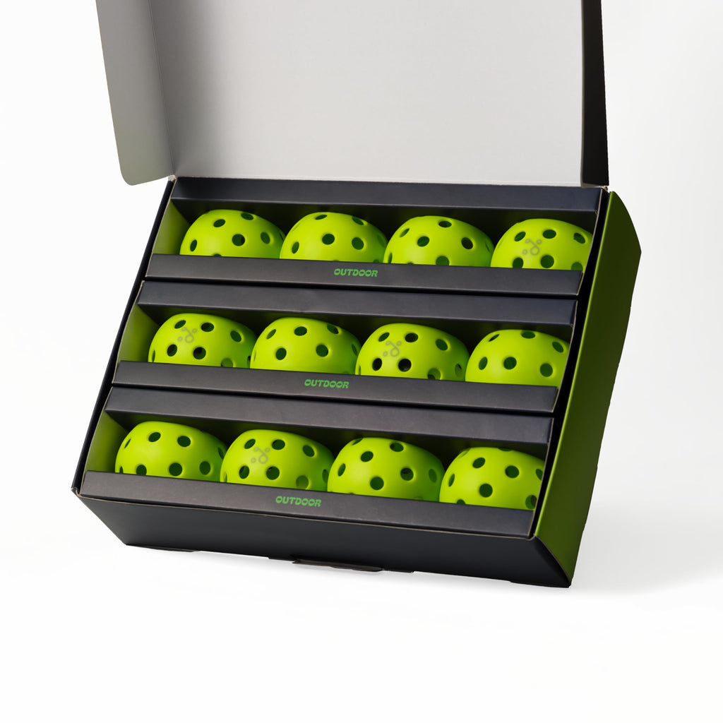 SPIKOPOLL SPI-40 Outdoor Pickleball Balls with 40 Holes 12 Pack of Fluorescent Green Balls High Elasticity and Durability Pickleball Balls USA Pickleball Approved Standard Size and Weights