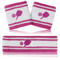 KOFULL Pickleball Sweat Band Set Pink 7.1 x 2 inches (Headband) 3.14 x 3.14 inches (Wristbands) Cotton Unisex Great Gift for Athletes and Sports Enthusiasts