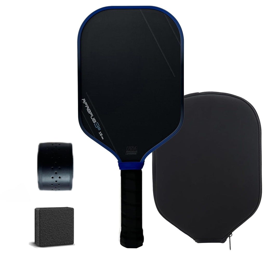 Poxozahu Pickleball Paddle Carbon Fiber T700Pickleball Paddles EVA Foam Honeycomb Core - Gen 3 Propulsion CoreProfessional Pickleball Racket Lightweight(Blue 16MM)