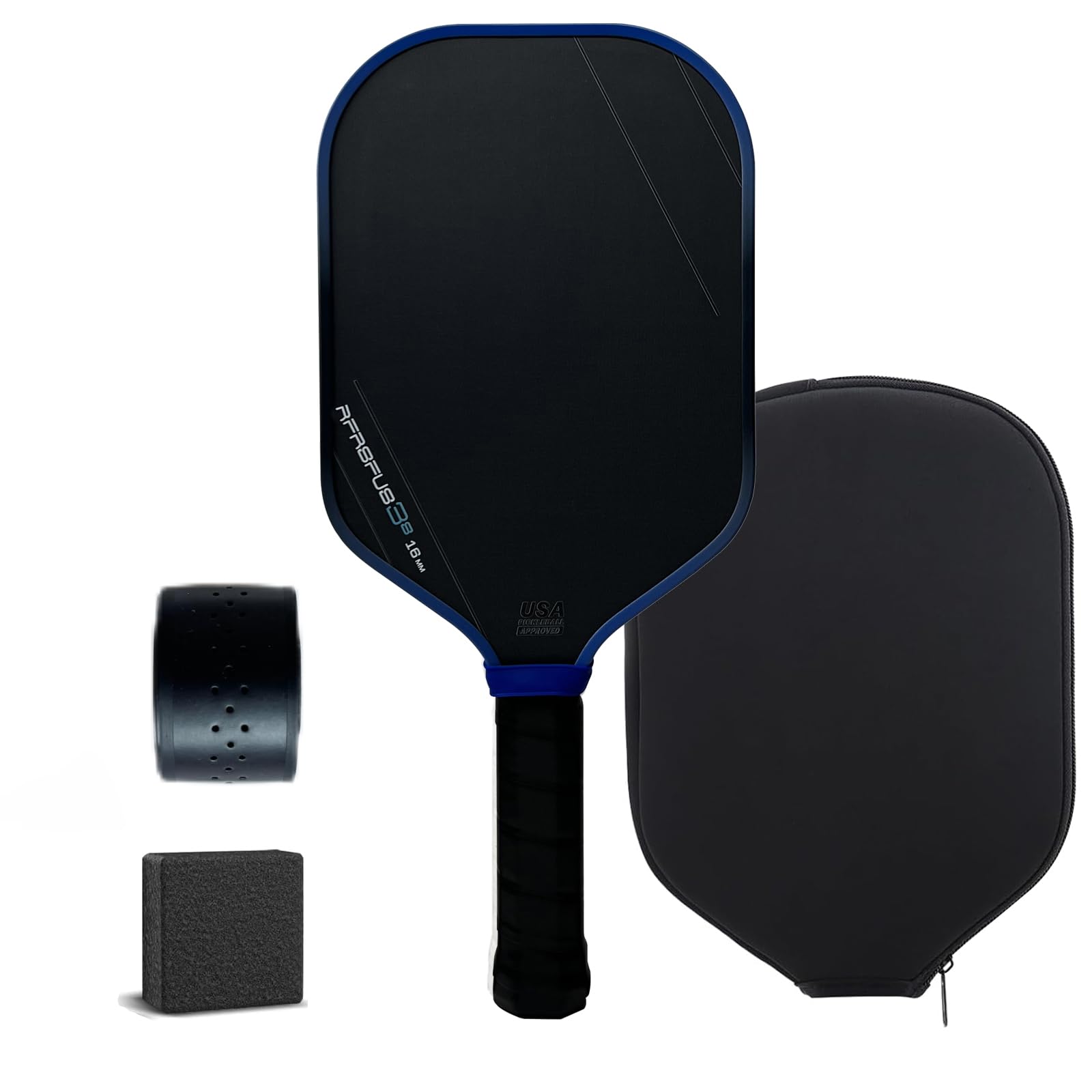Poxozahu Pickleball Paddle Carbon Fiber T700Pickleball Paddles EVA Foam Honeycomb Core - Gen 3 Propulsion CoreProfessional Pickleball Racket Lightweight(Blue 16MM)